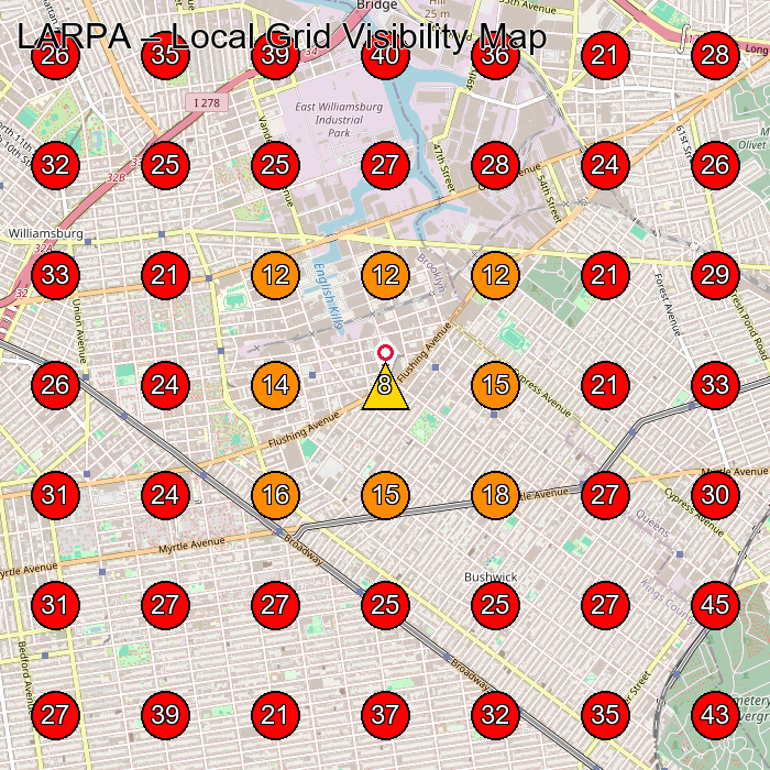 LARPA GeoGrid visibility map for Photography Class in Brooklyn